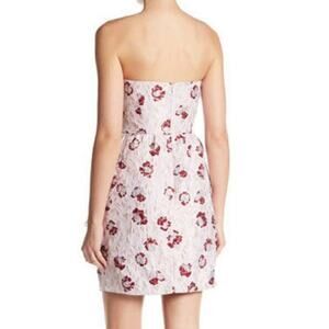 Shoshanna Midnight strapless Pink floral brocade cocktail dress size 8